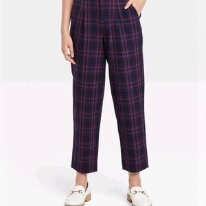 NWT Plaid High Rise Pants